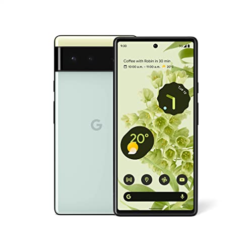 Google Pixel 6 5G 128GB 8GB RAM Desbloqueado de fábrica (somente GSM | Sem CDMA - não compatível com Verizon/Sprint) Versão internacional - Sorta Seafoam