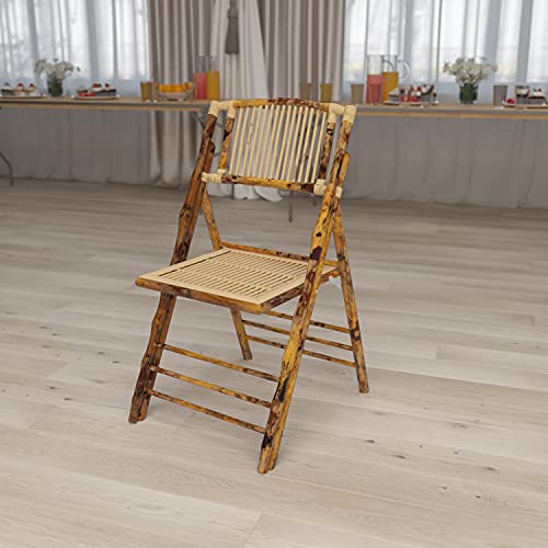 Flash Furniture Pacote com 4 cadeiras dobráveis de bambu American Champion