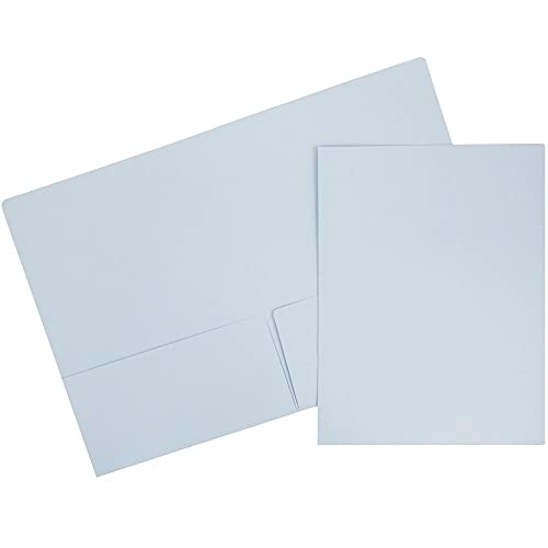 JAM Paper Pastas de bolso duplas de cartolina fosca premium - azul bebê - 6 unidades/pacote