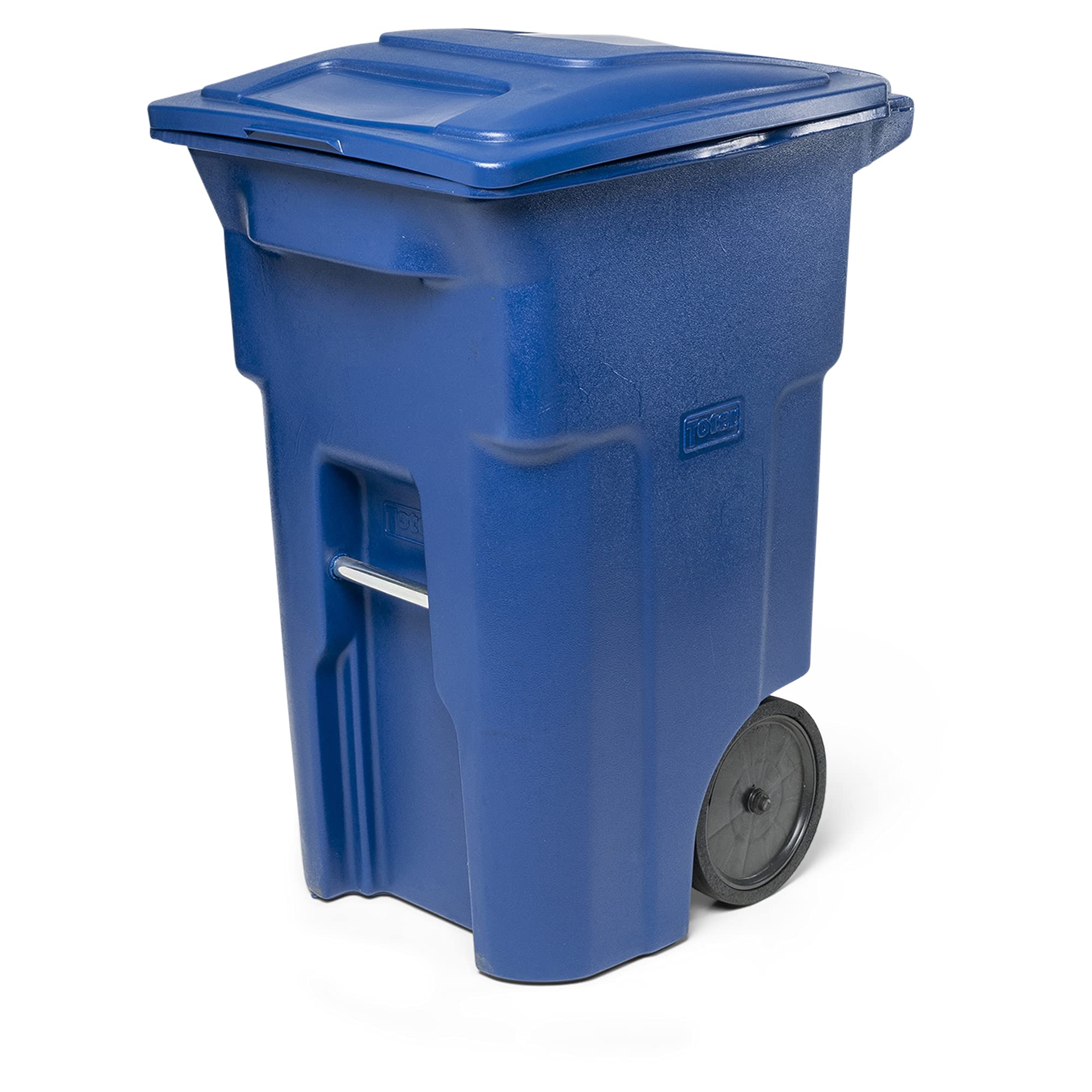 Toter 64 Gal. Lata de lixo azul com rodas silenciosas e tampa