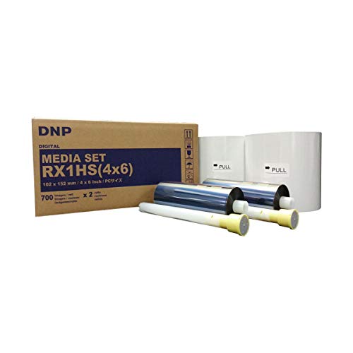DNP Mídia de impressão 4x6' para DS-RX1HS Dye Sub Printer; 700 impressões por rolo; 2 rolos por caixa (total de 1400 impressões).