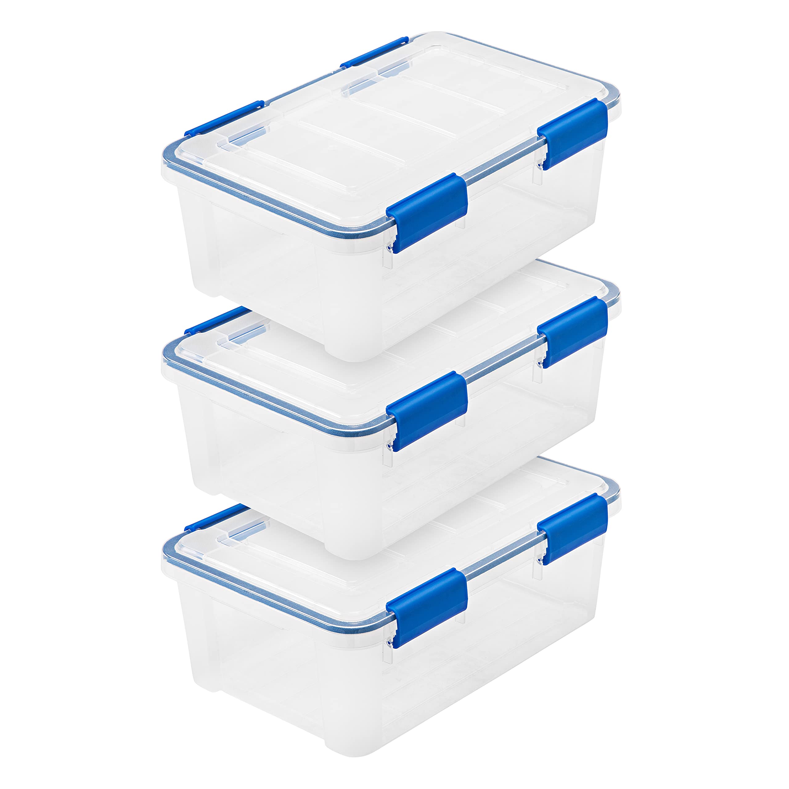 IRIS USA Recipiente organizador de caixa de armazenamento de plástico à prova de intempéries com tampa durável e vedação e fivelas de travamento seguras