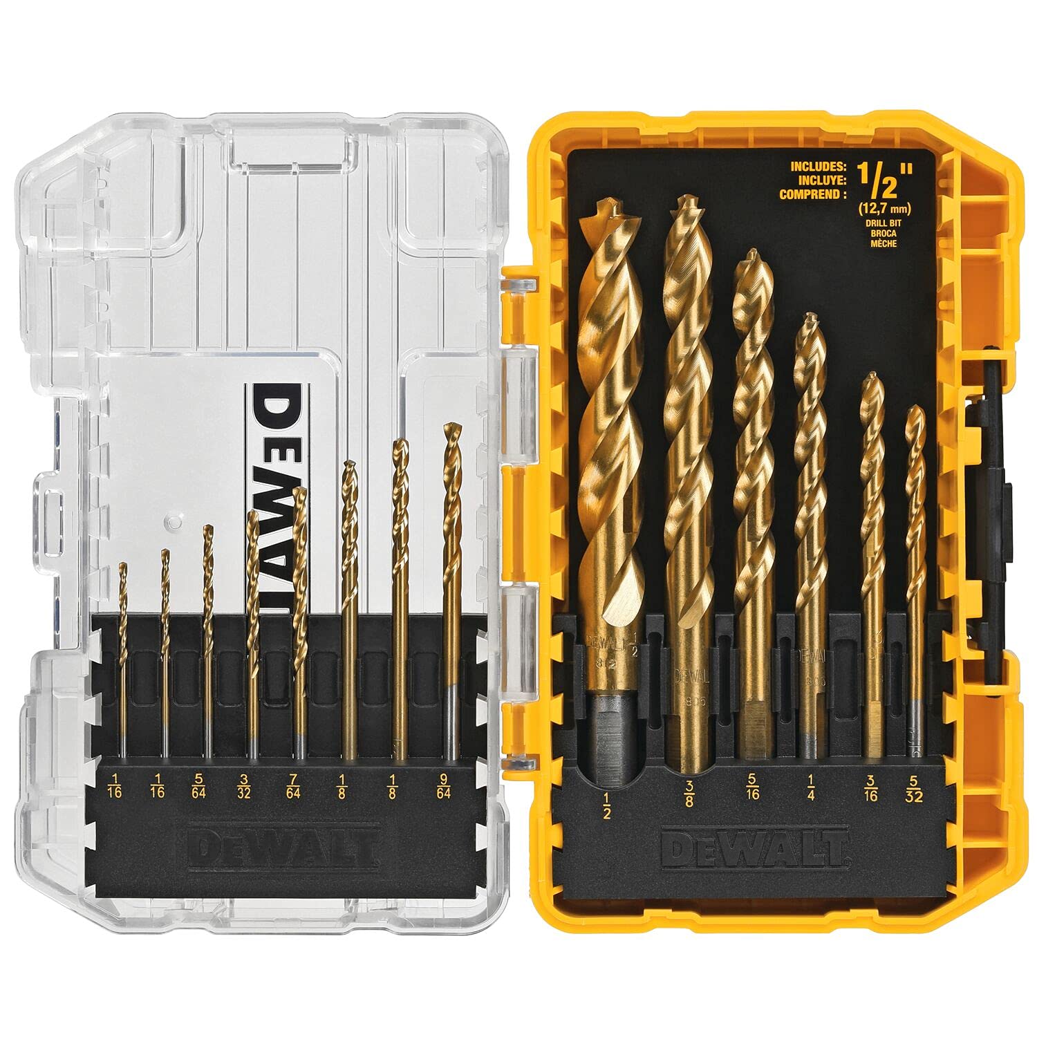 DEWALT Conjunto de chaves de fenda DW2166 de 45 peças com estojo rígido
