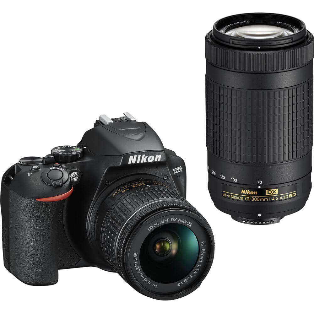 Nikon Câmera DSLR  D3500 com lente AF-P DX NIKKOR 18-55 mm (preta)