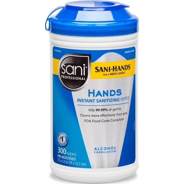 Sani Professional Toalhetes desinfetantes instantâneos para as mãos com polipropileno - 300 count