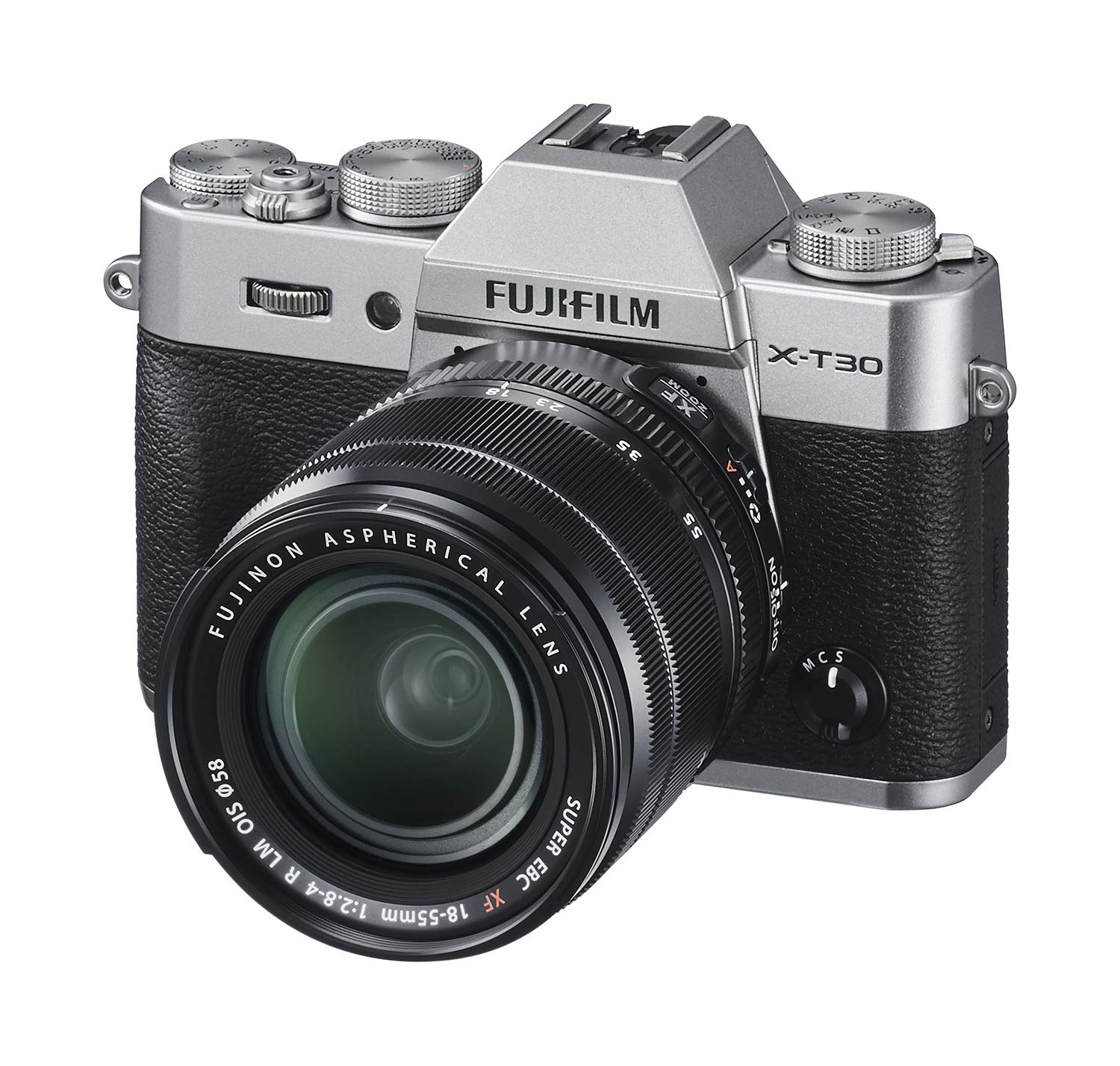 Fujifilm Câmera sem espelho  X-T30 com lente XF 18-55 mm f / 2.8-4 R LM OIS - prata